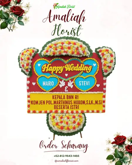 Papan Bunga Pernikahan Ciloto